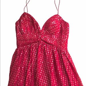 Flowing polka dot maxi dress with ruching details